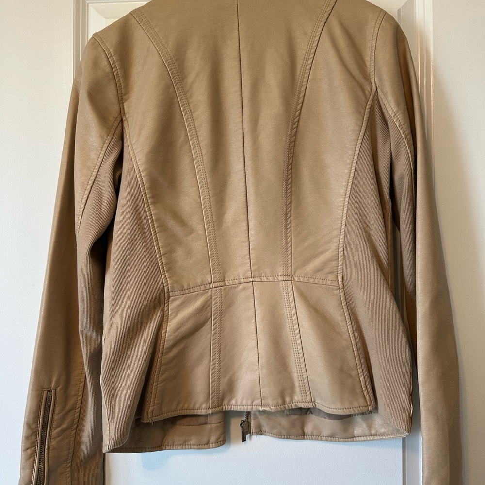Express Light Brown Leather Jacket - image 2